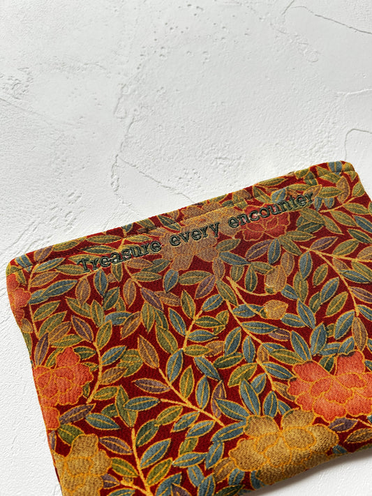 KOTOWAZA POUCH -Kogane(Autumn Gold) with green embroidery