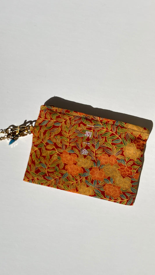 KOTOWAZA POUCH -Kogane(Autumn Gold) with lavender embroidery