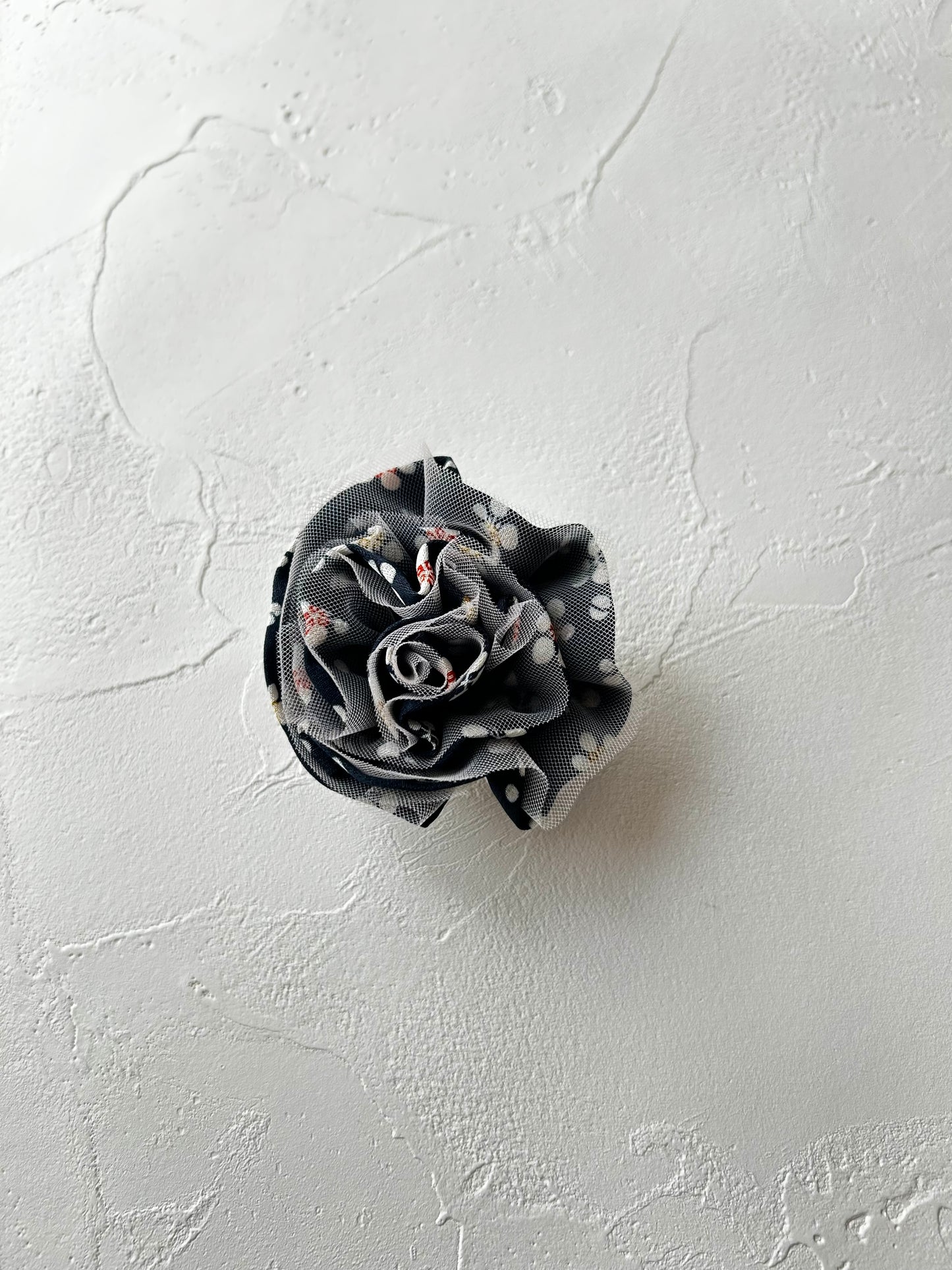 HANA BROOCH -Scattered Small Cherry Blossoms on Deep Navy