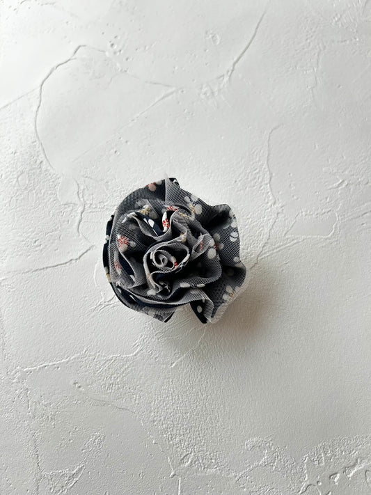 HANA BROOCH -Scattered Small Cherry Blossoms on Deep Navy