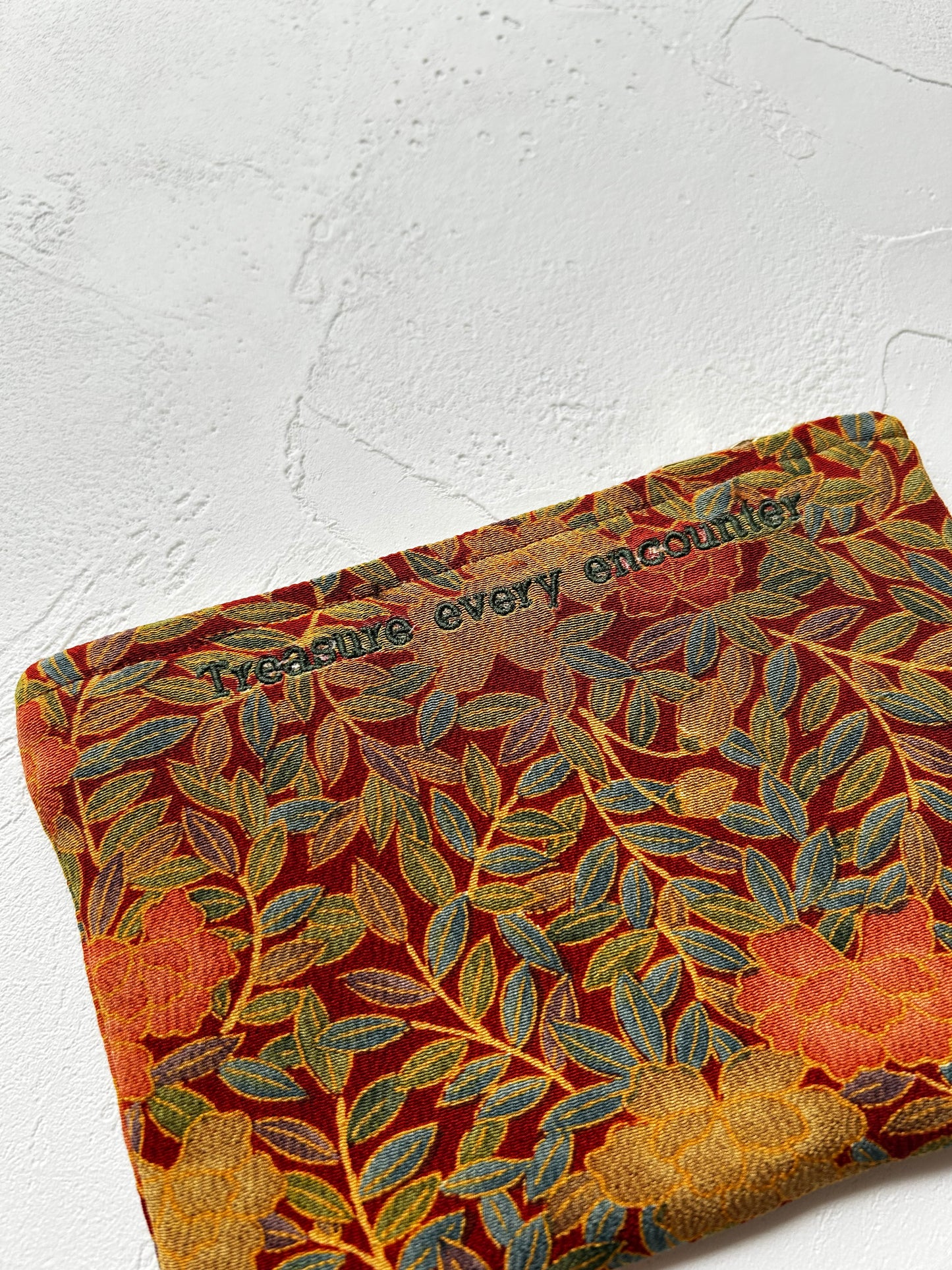 KOTOWAZA POUCH -Kogane(Autumn Gold) with green embroidery